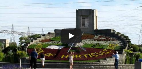 image of the floral clock as featured in a video about Free Things and Stuff to Do in Niagara Falls, Ontario, Canada